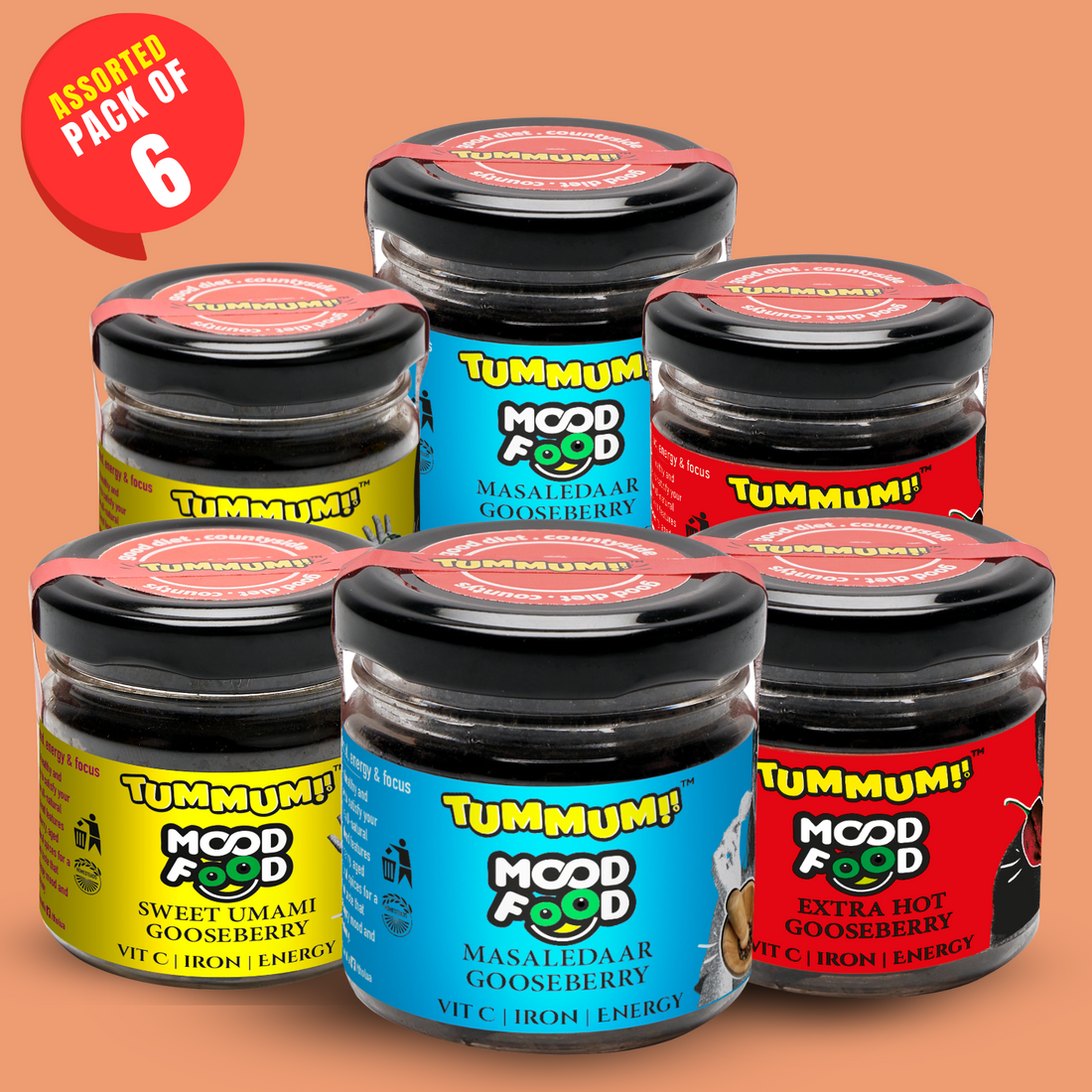 Spicy & Savoury Gooseberry | Pack of 6 | Mood Food Product vendor